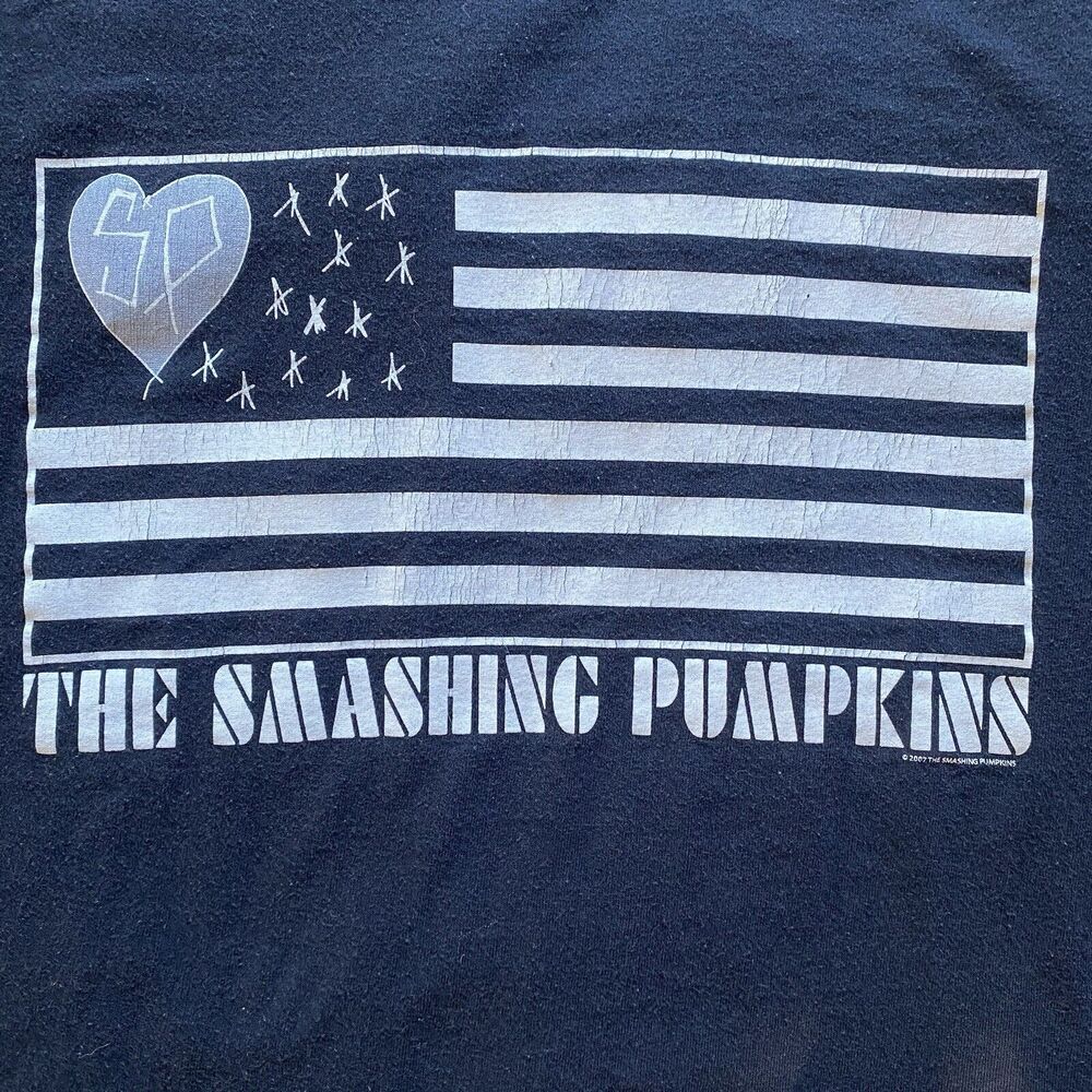 Y2K Smashing Pumpkins Zeitgeist Flag Band Tee Shirt. S/M. Unisex. Preowned. - Picture 11 of 12